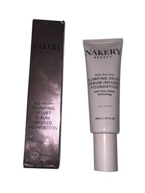 New Nakery Skip The Line Plumping Velvet Serum Infused Foundation Shade Deep Lux